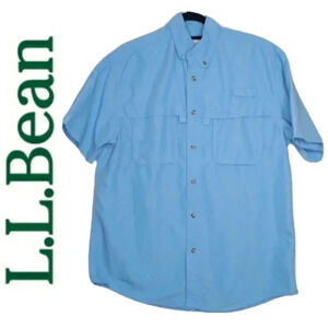 L.L. BEAN CAPE (VENTED) FISHING SHIRT - BLUE